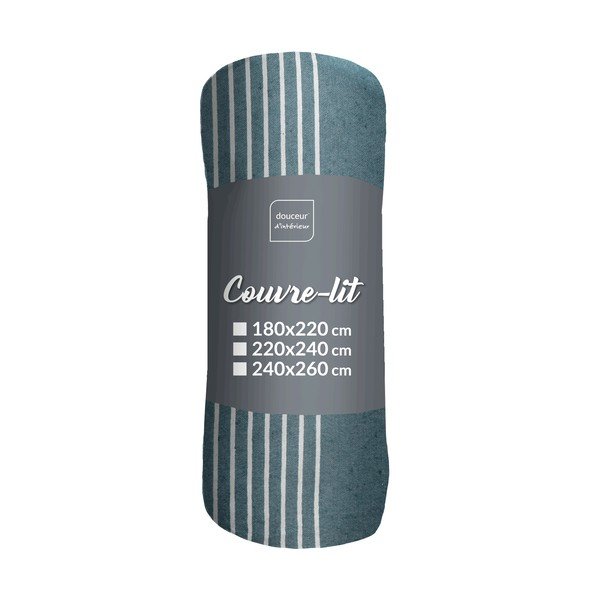 Plavi prekrivač 240x260 cm Adele – douceur d'intérieur