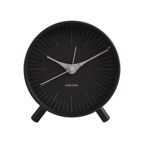 Crna metalna budilica Karlsson Index, Ø 11 cm-image-2