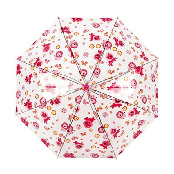 Dječji prozirni štap kišobran s ružičastim detaljima Ambiance Doppler, ⌀ 70 cm