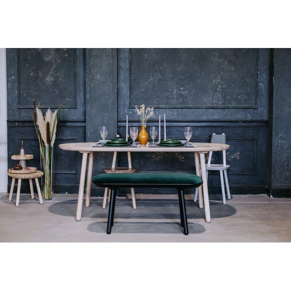 Zeleno-crna baršunasta klupa Emko Naïve, 140 cm-image-1