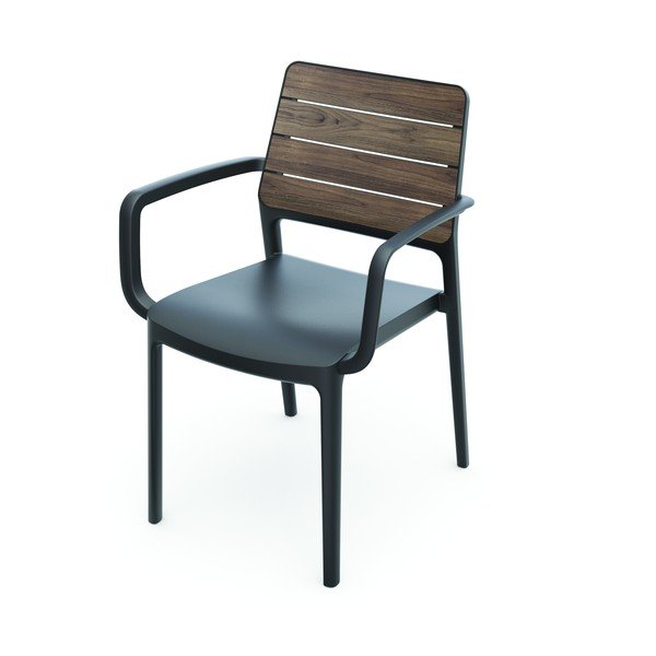 Tamno siva/tamno smeđa plastična vrtna stolica Deco Porto – Keter-image-1