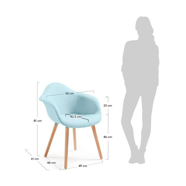 Svijetloplava fotelja La Forma Kenna-image-4