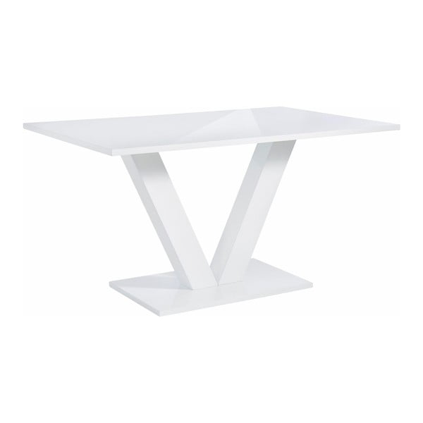 Sjajni bijeli blagovaonski stol Støraa Allen, 90 x 140 cm