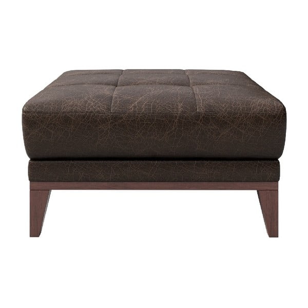 Tamnosmeđa kožni tabure za noge MESONICA Musso Tufted-image-2