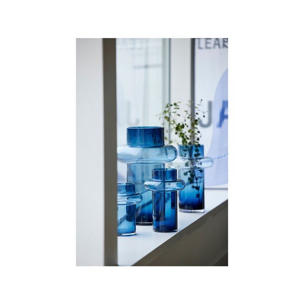 Tamnoplava staklena vaza Lyngby Glas Tube, visina 30 cm-image-1