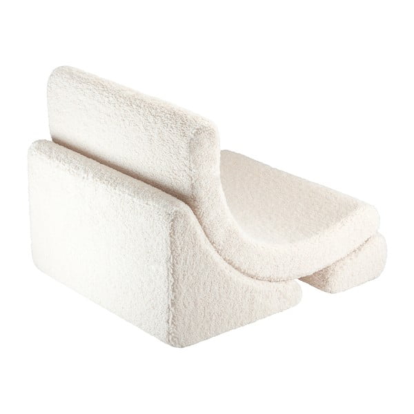 Krem dječja fotelja od bouclé tkanine Moon – Wigiwama-image-2