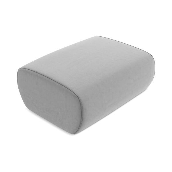 Svijetlo sivi baršunast tabure Kapua – Makamii-image-2