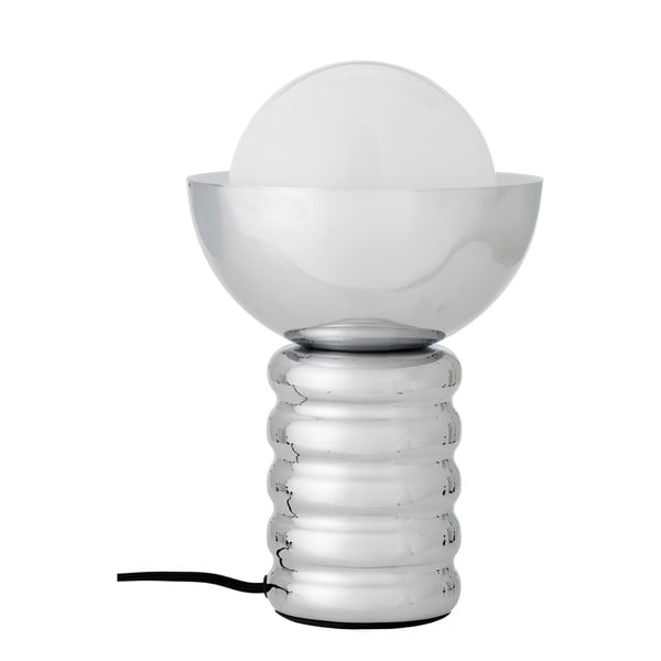 Stolna lampa u srebrnoj boji sa staklenim sjenilom (visina 32 cm) Spike – Bloomingville