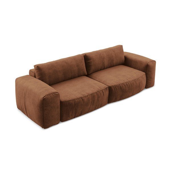 Sklopiva sofa od šenila boja terakote 275 cm Kuki – Makamii-image-3
