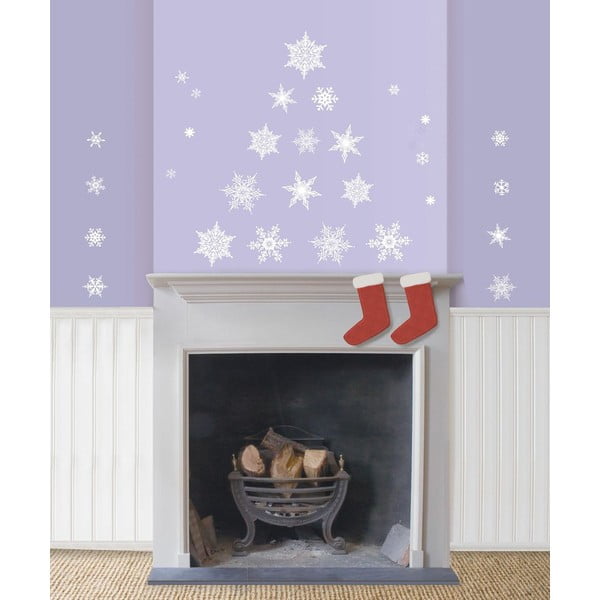 Set od 30 božićnih naljepnica Ambiance Christmas White Flakes-image-3