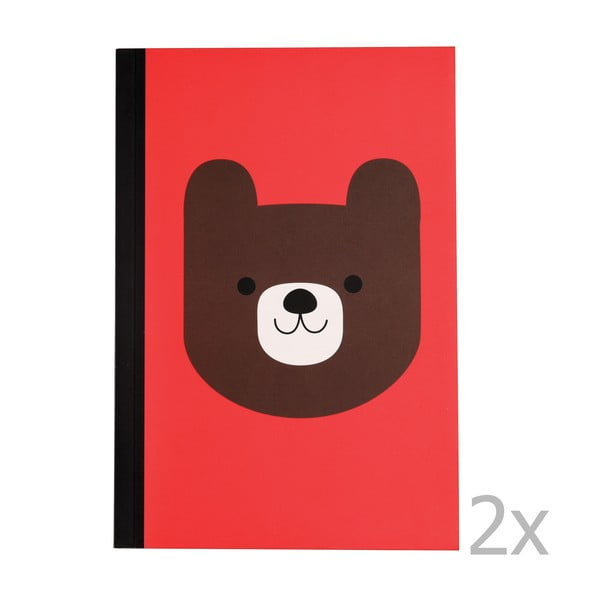 Set od 2 bilježnice s crtom s printom medvjeda Rex London Bruno The Bear