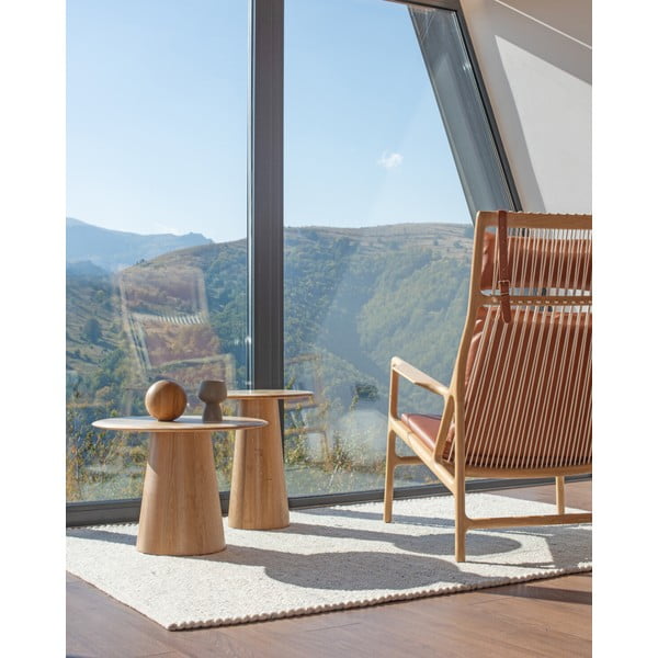 Okrugli pomoćni stol od punog hrasta ø 40 cm Mushroom – Gazzda-image-1