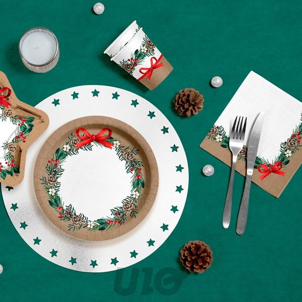 Ubrusi u setu 20 kom 33x33 cm Christmas Bow – Homéa-image-1