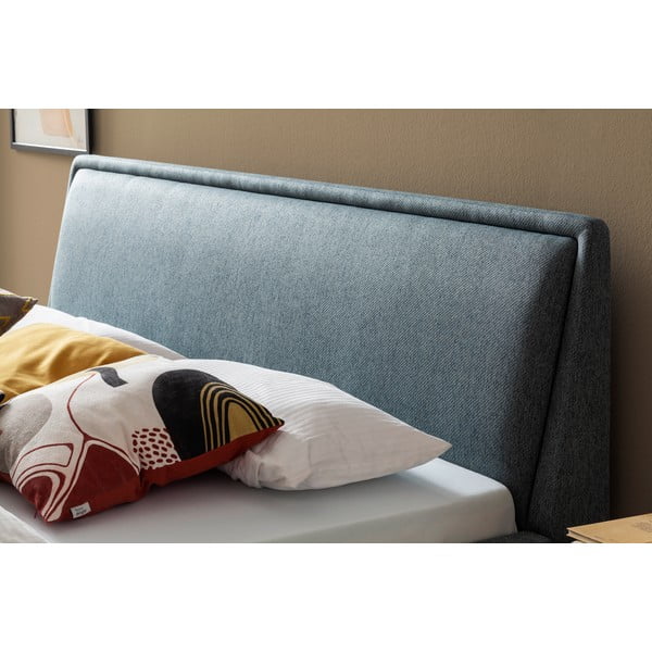 Zeleni/plavi tapecirani bračni krevet s prostorom za odlaganje s podnicom 180x200 cm Frieda – Meise Möbel-image-4