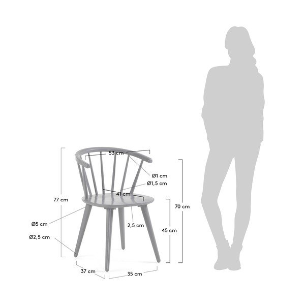 Set od 2 sive blagovaonske stolice La Forma Krise-image-2