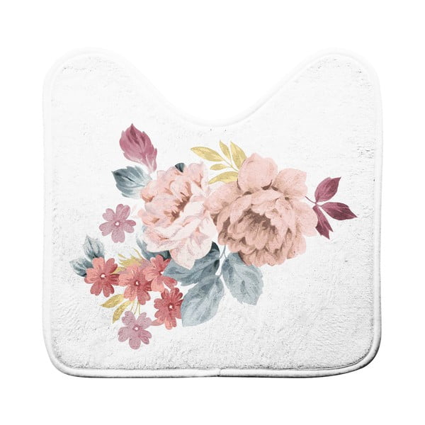 Bijela/ružičasta kupaonska prostirka za WC 45x45 cm Jayana – douceur d'intérieur
