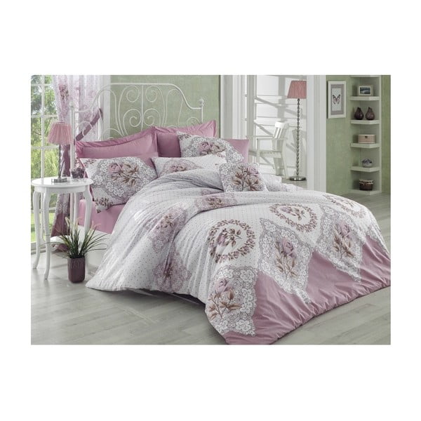 Ružičasta posteljina za krevet za jednu osobu Claire, 160 x 220 cm