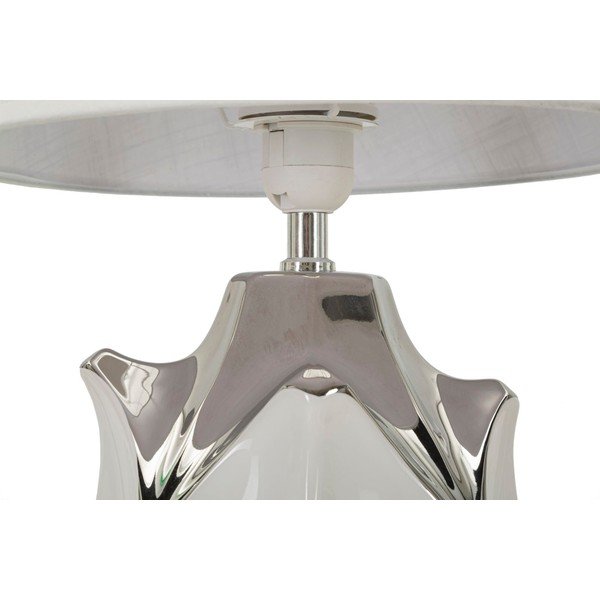 Bijela/u srebrnoj boji stolna lampa keramička s tekstilnim sjenilom (visina 51 cm) Shiney – Mauro Ferretti-image-4