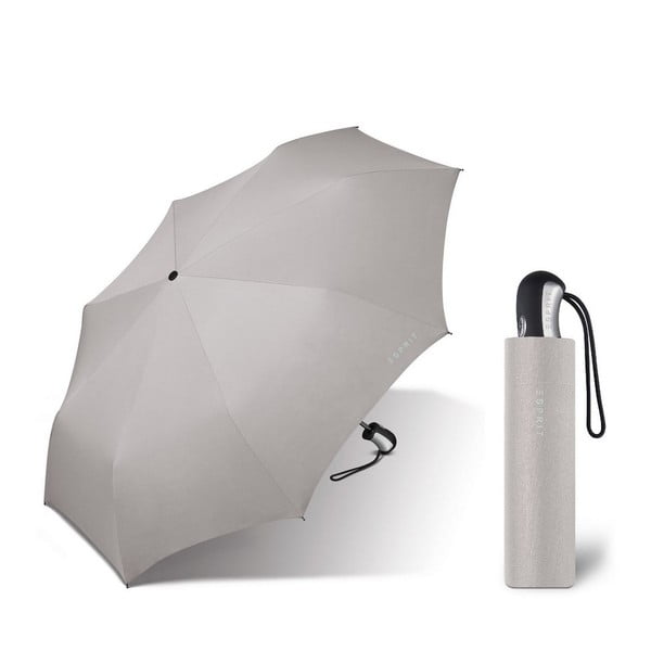 Svijetlo sivi sklopivi kišobran Ambiance Esprit, ⌀ 94 cm