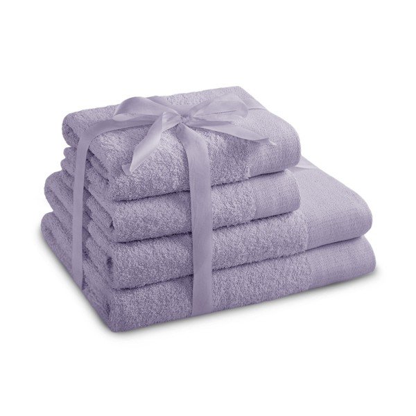 Pamučni set ručnika 4 kom od frotira u boji lavande Amari – Restilo