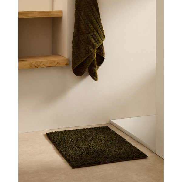 Kaki zelena kupaonska prostirka 50x70 cm Coper – Kave Home-image-1