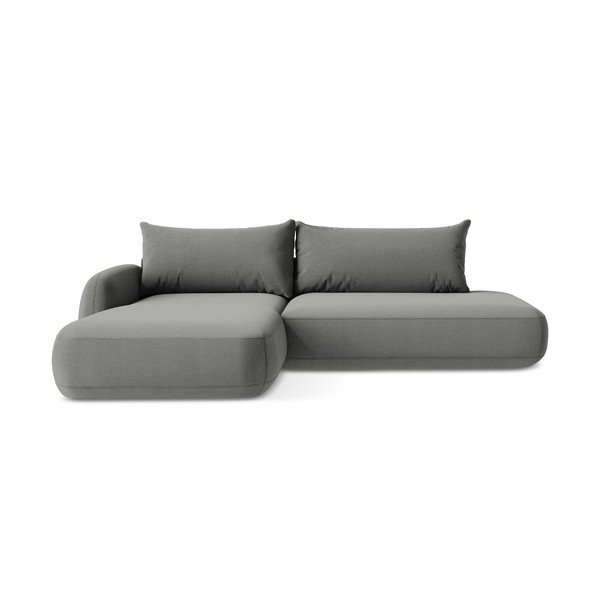 Siva sklopiva kutna garnitura (s lijevim kutom/s ležaljkom) Hale – Makamii