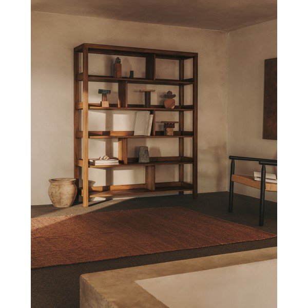 Biblioteka od masivne tikovine u prirodnoj boji 150x185 cm Sashi – Kave Home-image-1