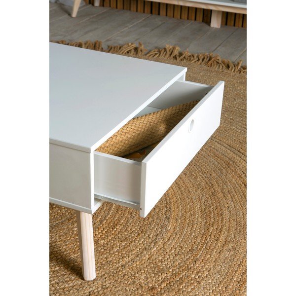 Bijeli stolić s 2 ladice i nogama od borovog drva Marckeric Kiara-image-1