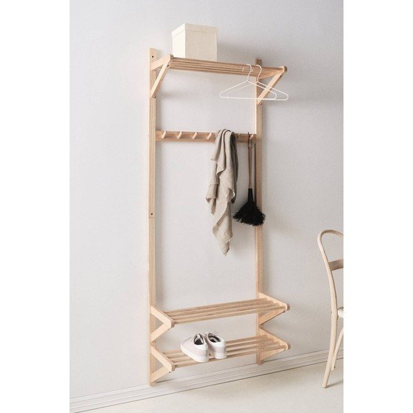 Set za hodnik od masivnog bora u svijetloj prirodnoj boji 75x190x32 cm Cole – Jotex-image-1
