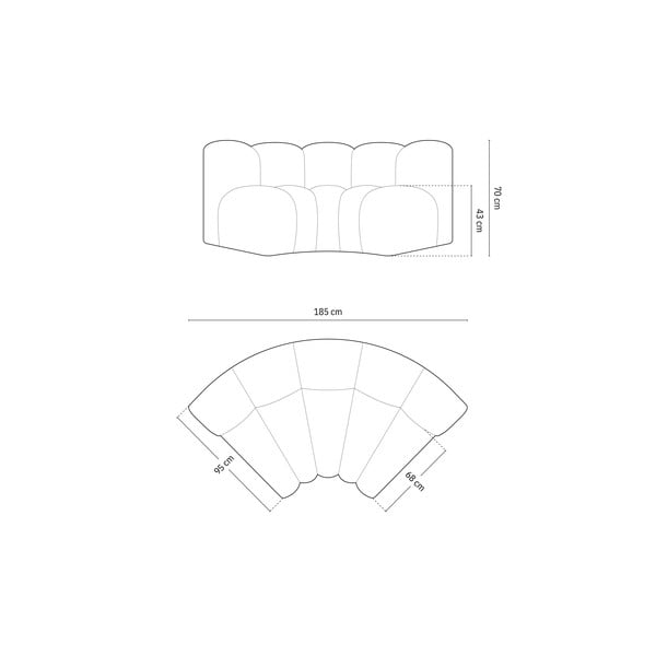 Bež modularna sjedeća garnitura od šenila (promjenjiva) Lupine – Micadoni -image-4