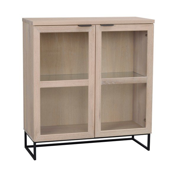 Vitrina od hrastovog drveta u prirodnoj boji 95x105 cm Everett - Rowico-image-2