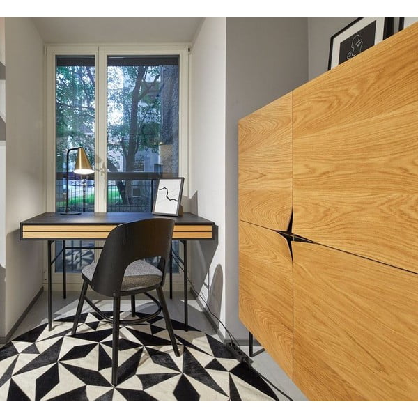 Radni stol Black Woodman Stripe, 130 x 60 cm-image-1