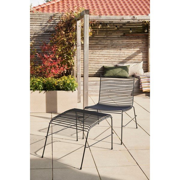 Crna metalna vrtna fotelja String – Hübsch-image-4