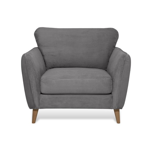 Tamno siva fotelja od samta Paris – Scandic-image-2