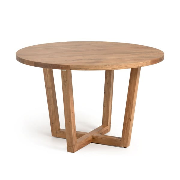 Okrugli blagovaonski stol od masivnog bagrema u prirodnoj boji ø 120 cm Nahla – Kave Home