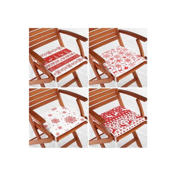 Jastuci za sjedenje u setu 4 kom s božićnim motivom 40x40 cm Snowflakes – Mila Home-image-1