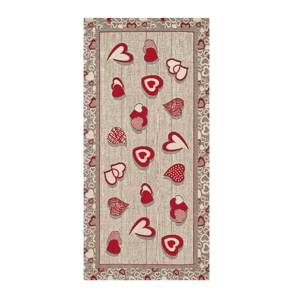 Vrlo izdržljiv kuhinjski tepih Webtappeti Lovely Rosso, 55 x 240 cm