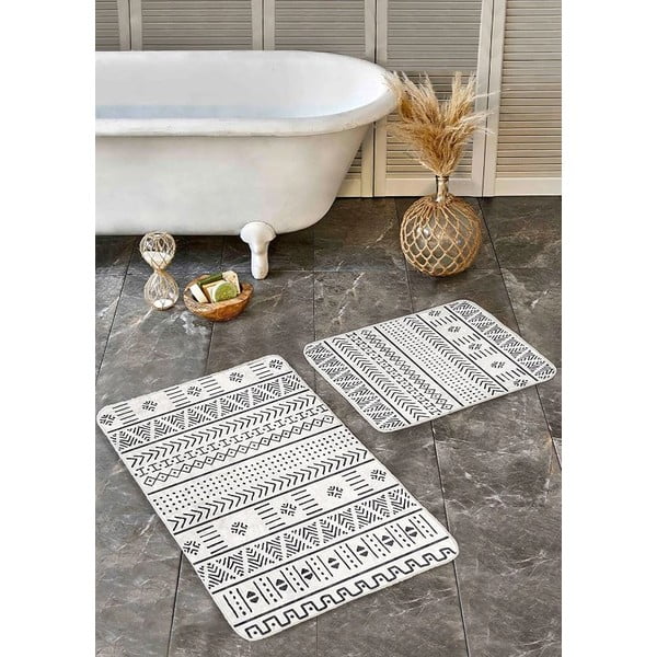 Crno-bijele kupaonske prostirke u setu 2 kom 60x100 cm – Mila Home-image-4