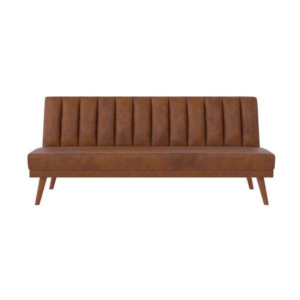 Narančasta sofa na razvlačenje od imitacije kože 173 cm Brittany - Novogratz