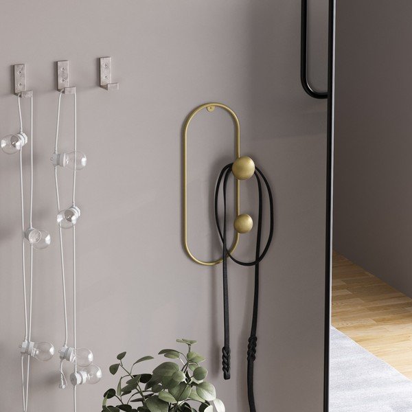 Metalna zidna vješalica u zlatnoj boji Dama – Kalune Design-image-2
