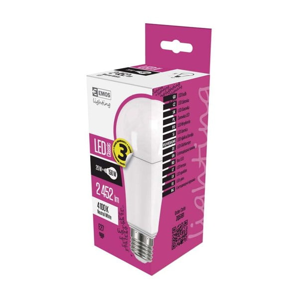 LED žarulja EMOS Classic A67 Neutral White, 20W E27-image-1
