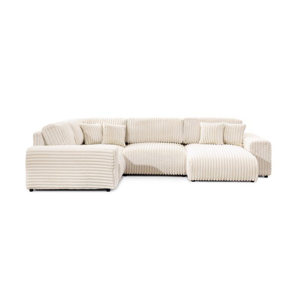 Krem kutna garnitura od samta (s lijevim kutom/u obliku slova "U") Justin – Ropez-image-3