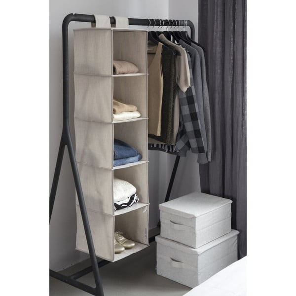 Bež tekstilna kutija za pohranu s poklopcem 35x26x19 cm Soft Storage – Bigso-image-1