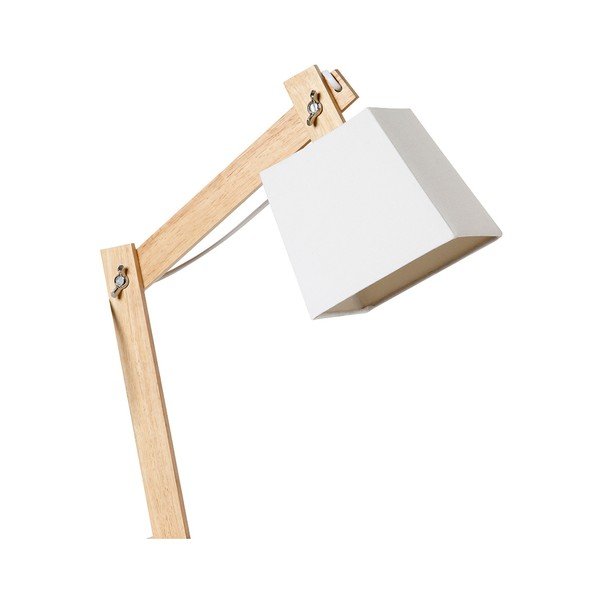 Bijela stolna lampa s drvenom konstrukcijom SULION Erasmo-image-2