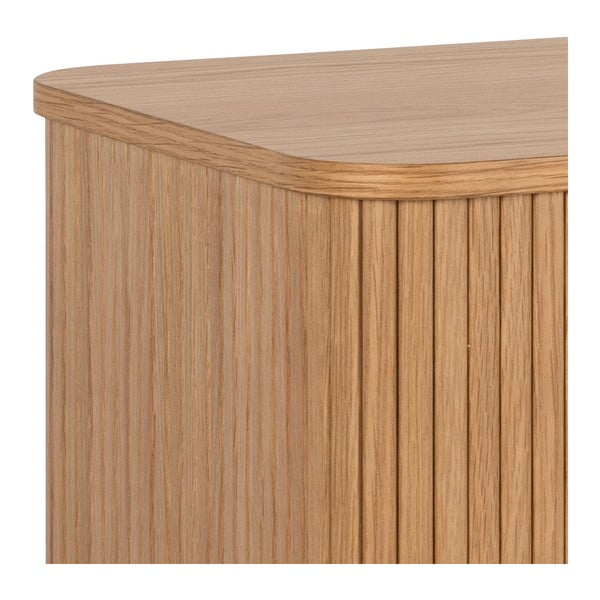 Niska komoda u dekoru hrasta s kliznim vratima u prirodnoj boji 160x80 cm Langley – Actona-image-4