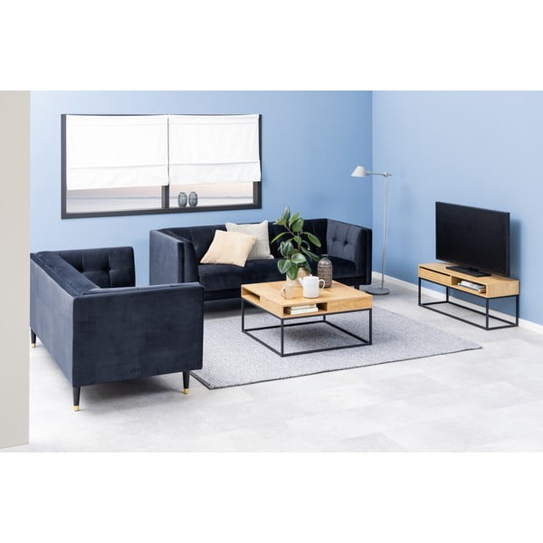 Stolić za kavu s pločom stola u dekoru hrasta u tamnoj prirodnoj boji 80x80 cm Willford – Actona-image-4