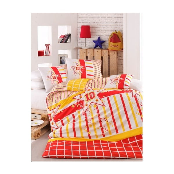 Narančasta posteljina za krevet za jednu osobu Florence, 160 x 220 cm