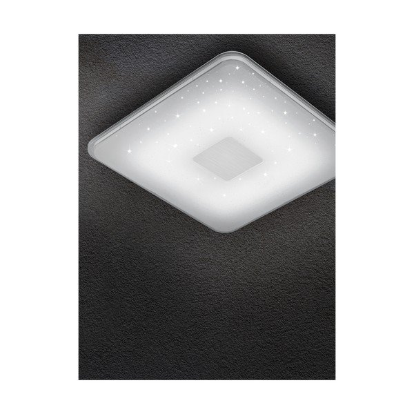 Bijela kvadratna LED stropna svjetiljka s daljinskim upravljačem Trio Ceiling, 42,5 x 42,5 cm-image-1