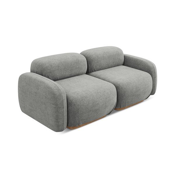 Siva sofa od bouclé tkanine 190 cm Ailani – Makamii-image-1