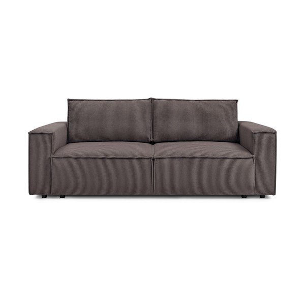 Smeđe-siva sklopiva sofa od samta 245 cm Nihad – Bobochic Paris
